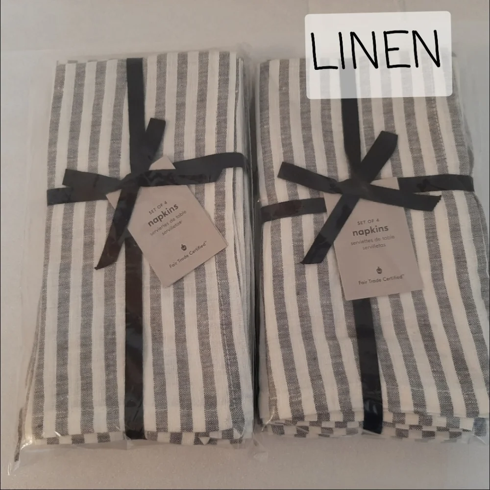 West Elm European Linen Stripe Napkins